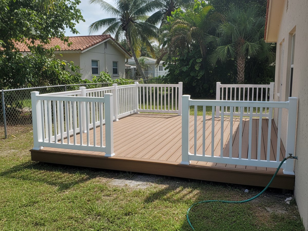 Western Deck Company crew working on a home