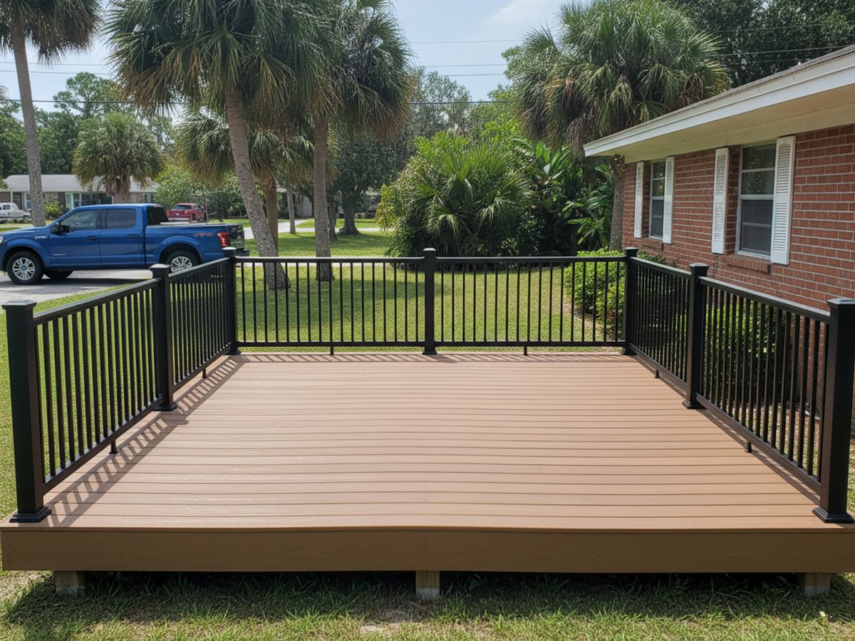 Custom Deck Design completed by Western Deck Company in Lake Wales, FL